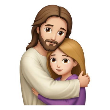 Jesus hugs a girl sticker