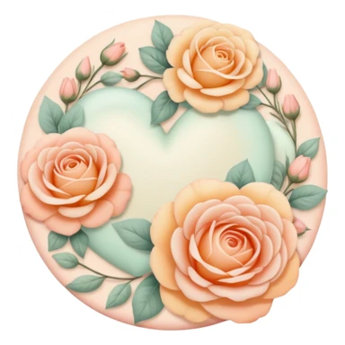Warm-colored pastel lush romantic vintage aesthetic  sticker