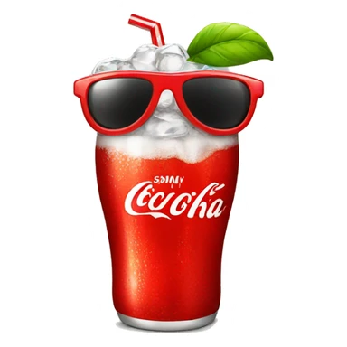 Coke soda with sunglasses sticker
