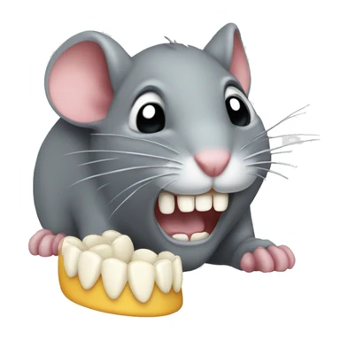 a mouse with a tooth sticker