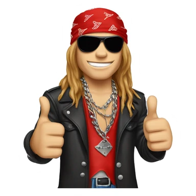 axl rose with red bandana doing thumbs up sticker