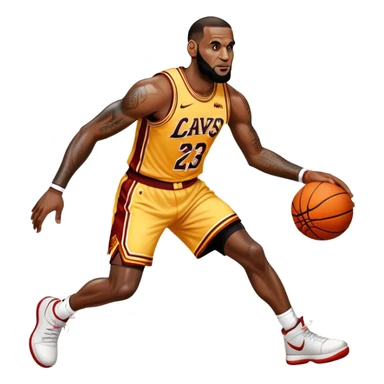 LeBron James playing basketball sticker