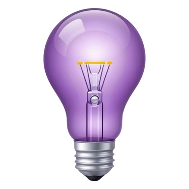 Create a creative light bulb icon in shades of purple. Make it look like a design or digital project idea, with subtle colorful lines or accents inside or around the bulb to show innovation and creativity. Keep it clear and visually appealing.
 sticker