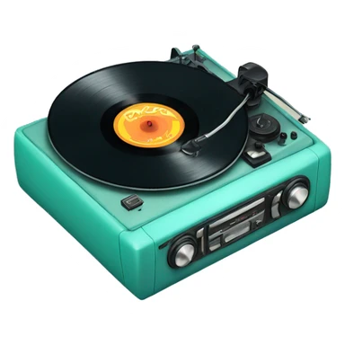 Light teal record player black vinyl sticker