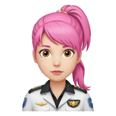 Commander Bloom – pink ponytail pilot in white uniform sticker