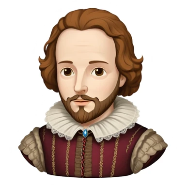 Shakespeare bust with Elizabethan era clothing sticker