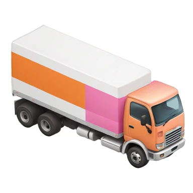 Orange, pink and white moving truck sticker