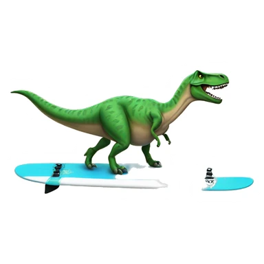 t rex on a surfboa sticker