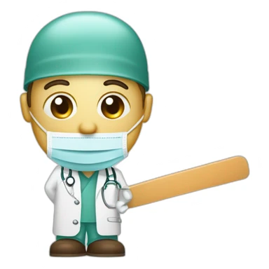 Ent surgeon with headlight and tongue depressor  sticker