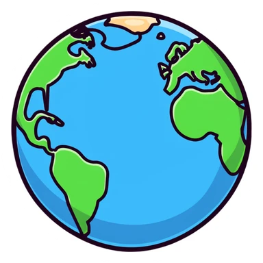 Heart-shaped planet Earth with continents visible sticker