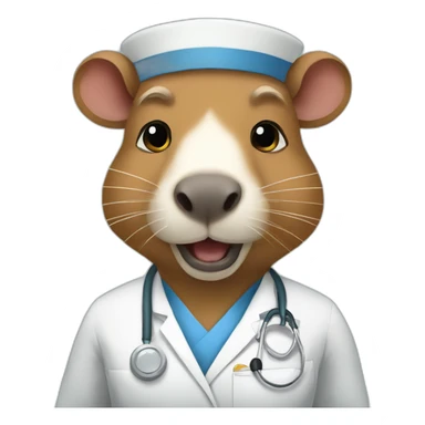 a capybara nurse sticker
