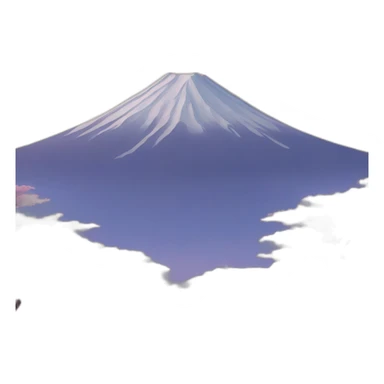 mount fuji with a face sticker