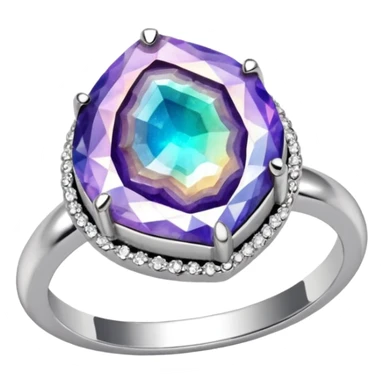 crystal geode ring sticker