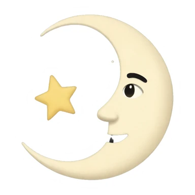 Vintage moon with stars sticker