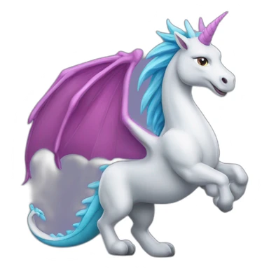 Une licorne sur un dragon sticker