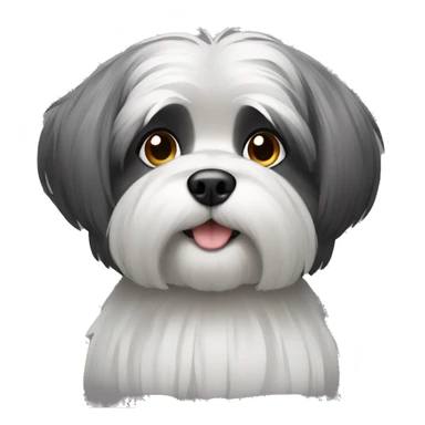 Shitzu black and gray hair sticker