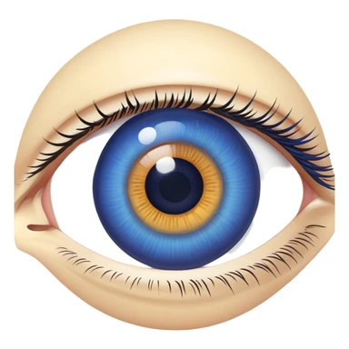 human eye with blue iris sticker
