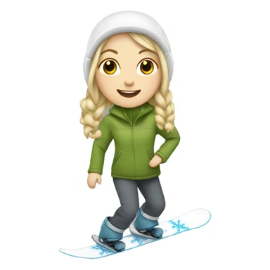 white girl snowboarding sticker