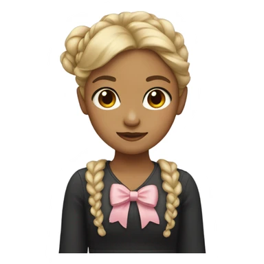 girl with bow and light skin sticker