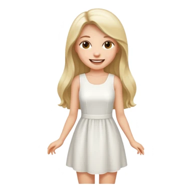 capelli piu lunghi e vestito bianco corto  sticker