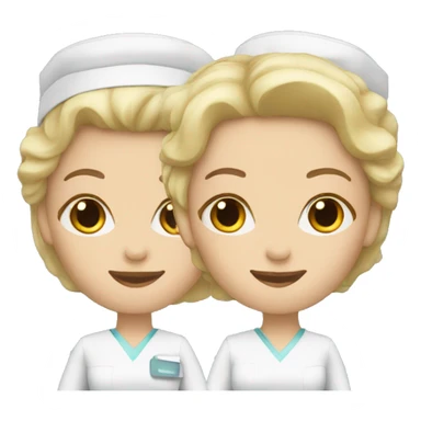 trio white female nurses sticker