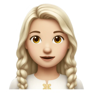 slavic girl with little smile, white skin and light PINK lips sticker
