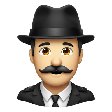 Beau mec brun barbu moustache taillé yeux noir chapeau béret sticker