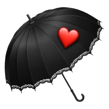 goth heart with a black lace umbrella sticker