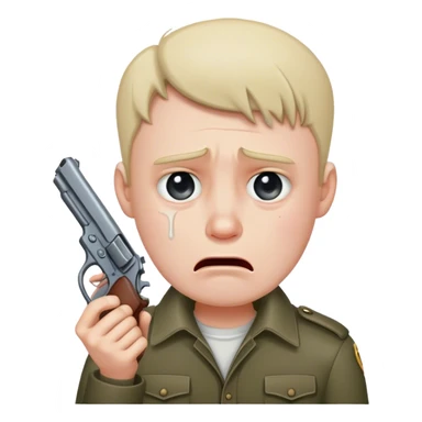 Crying with gun pointed to his head sticker