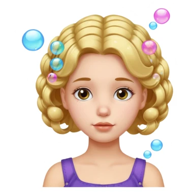Girls with bubbles on te hair sticker