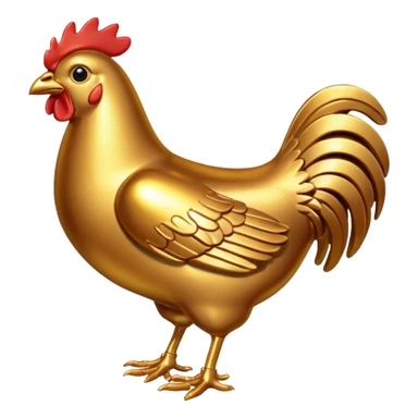 gold metal chicken sticker