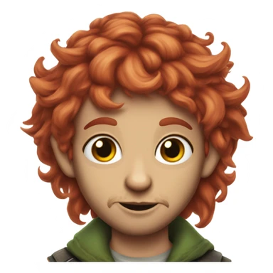 Tattooed elf with scraggly red hair and long shaggy sideburns and cat eyes sticker