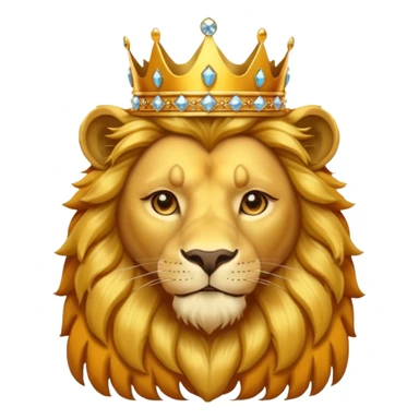 Lion King – proud golden lion wearing a tall jeweled crown. sticker