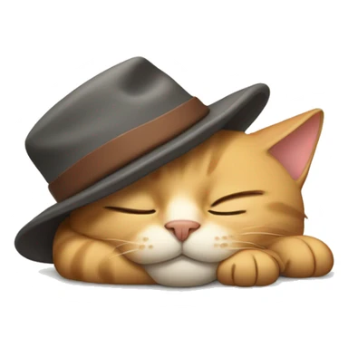 Sleeping cat with a sleepy hat  sticker