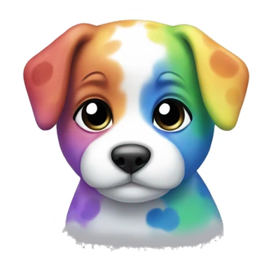 rainbow spots puppy sticker