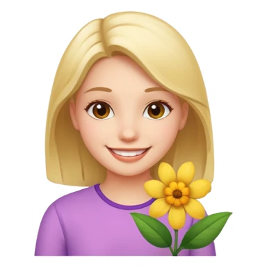menina com flor sticker