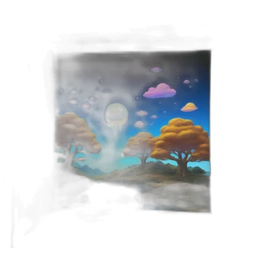 dreamland picture painting holographic in frame metalic sticker