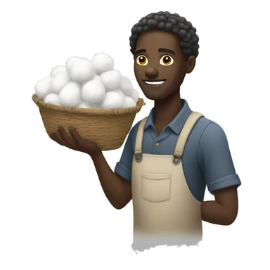 African man collecting cotton sticker