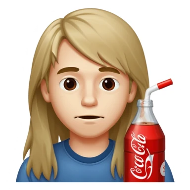 boy with long hair sneefing coke sticker
