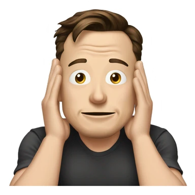 elon musk head in hands sticker