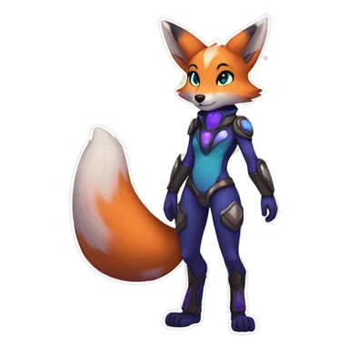 Anthro Sona Fakemon Nebula Fox Full Body sticker