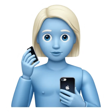 blue dummy with iphone sticker