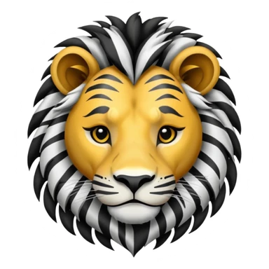 Create lion with body of zebra sticker