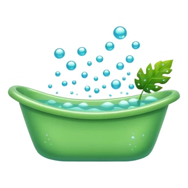 Bathtub with leaves for bubbles sticker