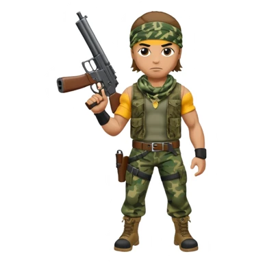 Rambo shooting, full body sticker