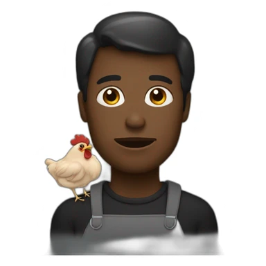 Humain noir qui mange du poulet sticker