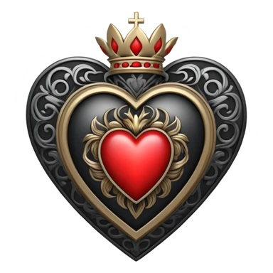 sacred heart metal black sticker