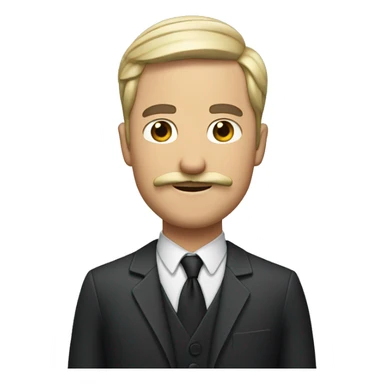 wite man with shortcut hair and mustache sticker