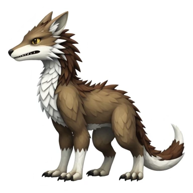 Sergal-Vernid-hybrid-animal-creature, full body sticker