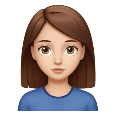 garota branca com o cabelo liso castanho e olhos castanhos sticker